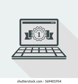 Top rated computer - Vector flat minimal icon