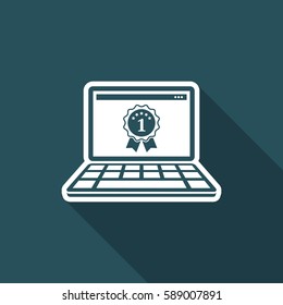Top rated computer - Vector flat minimal icon