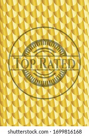 Top Rated golden emblem. Scales pattern. Vector Illustration. Detailed.