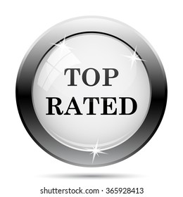 Top rated  icon. Internet button on white background. EPS10 vector.