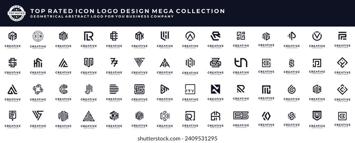 Top rated icon monogram logo design mega collection. Abstract logo design template