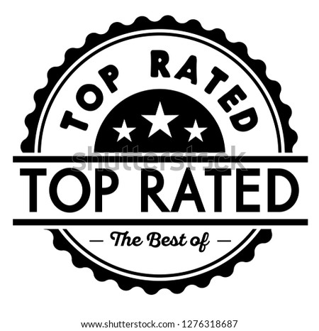 Top Rated label on white background