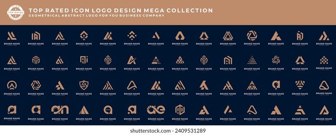 Top rated letter A monogram logo design mega collection. Abstract logo for your business company