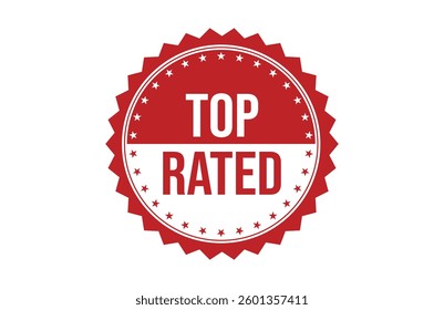 Top rated red ribbon label banner.
