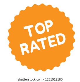 top rated stamp on white background. Sign, label, sticker.