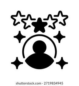 Icono de línea de talento mejor calificado, símbolo de esquema para la excelencia en el rendimiento, alto potencial, reconocimiento de expertos, candidato de Premium y contratación de calidad. Icono de signo de Vector.