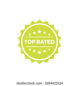 Top rated vector badge, label