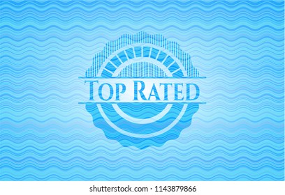 Top Rated water wave concept emblem background.