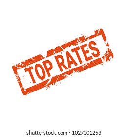 Top Rates Quality Stamp Ink Grunge Badge Isolated Sticker Icon Vector Illustration