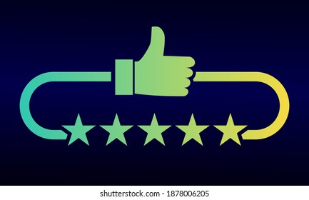 Top rating for five stars service logo template illustration