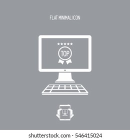 Top rating pc - Vector icon for best computer website or application