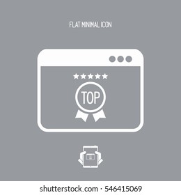 Top rating pc - Vector icon for best computer website or application