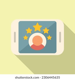 Top review icon flat vector. Online award. Win quality