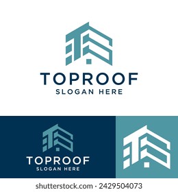 ilustración vectorial de diseño de logotipo de techo superior