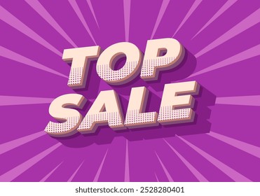 Top sale. Text effect design in 3D look with eye catching colors