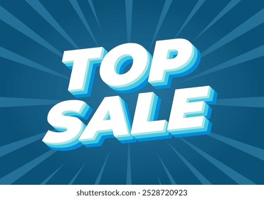 Top sale. Text effect design in 3D look with eye catching colors