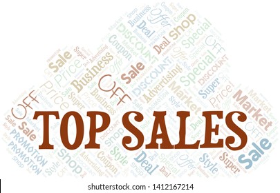 Top Sales Word Cloud. Wordcloud Made With Text.