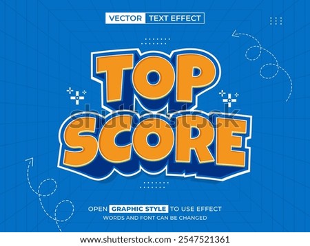 top score editable text, font effect, 3d text for title