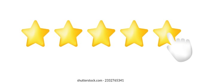 Top score five 3d stars line icon. Favorites, best, rating, review, feedback. SSTKbold. Vector line icon for Business