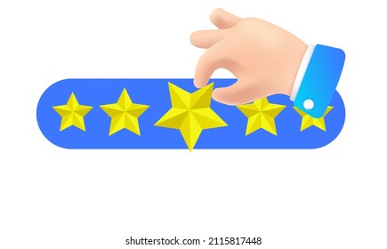 Top score - Hand placing 5 stars vector illustration