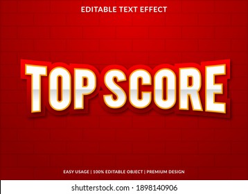 top score text effect with bold style use for sport headline and business logo