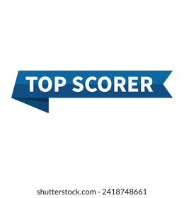 Top Scorer Text In Blue Ribbon Rectangle Shape For Information Announcement Business Marketing Social Media
