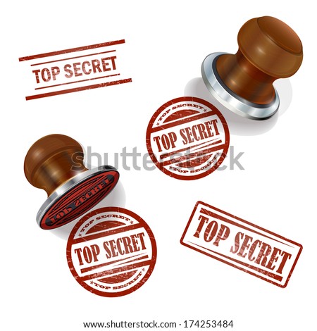 Top secret  3d stamp 