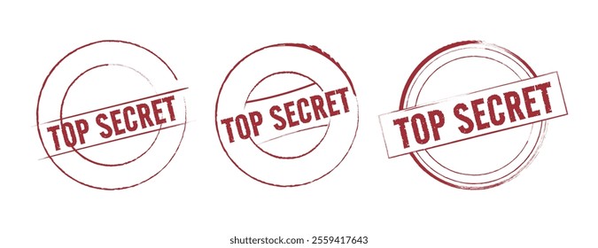 top secret circle red stamp vector design