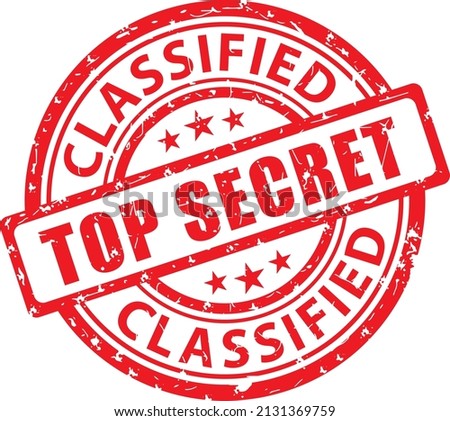  Top secret. Classified. Red vector illustration.