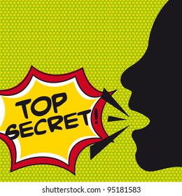 top secret comic explosion, pop art. vector illustration