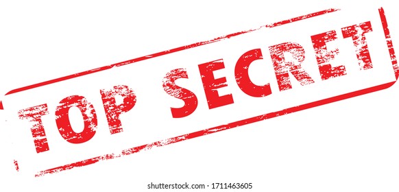 top secret and confidential inside,vector illustration. Vector element with distress design and retro texture in red color. Designed for overlay watermarks and distressed seal prints