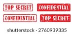 top secret and confidential stamps vector.
