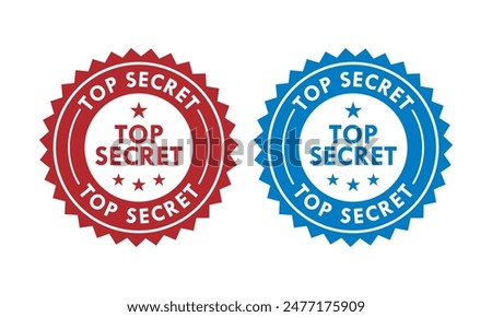 Top secret design badge template illustration