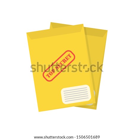 top secret document in flat style, vector illustration