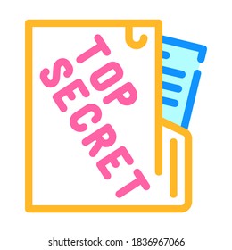 top secret documents color icon vector. top secret documents sign. isolated symbol illustration