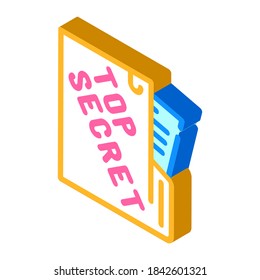 Top-Geheimdokumente isometrische Icon Vektorgrafik. Geheimpapierzeichen. einzelne Symbolillustration