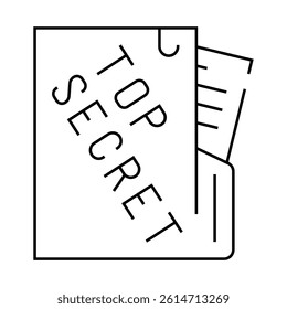 top secret documents line icon vector. top secret documents sign. isolated contour symbol black illustration