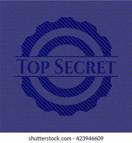 Top Secret emblem with jean background