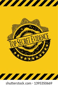 Top Secret Evidence grunge warning sign emblem. Vector Illustration. Detailed.