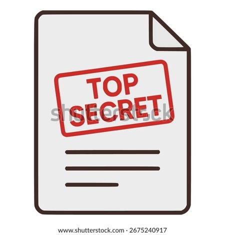 top secret file document classified flat color vector illustration template design