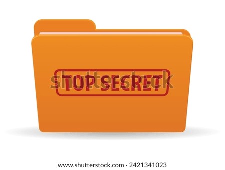 Top secret file folder with paper data icon