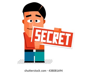 Top Secret. Ilustración vectorial plana.