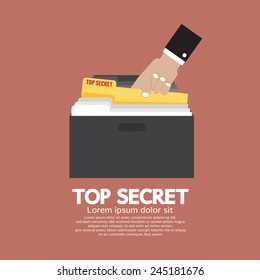 Top Secret Folder In Hand Vector Illustration