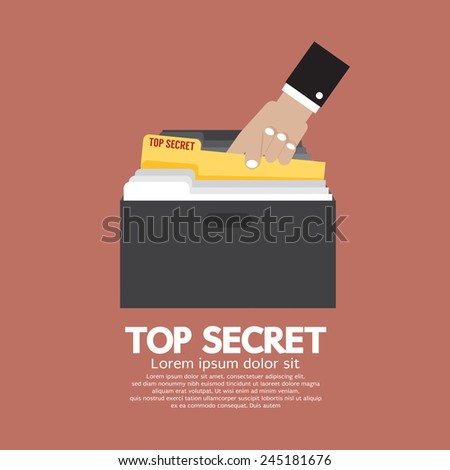 Top Secret Folder In Hand Vector Illustration