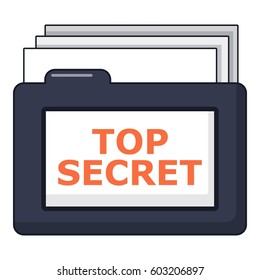 Top secret folder icon. Cartoon illustration of top secret folder vector icon for web