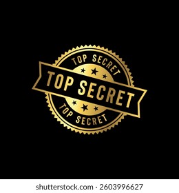 Top Secret Golden Stamp Seal Vector Template