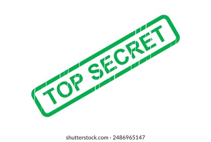 Top secret green stamp vector text