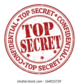Top secret grunge rubber stamp on white, vector illustration