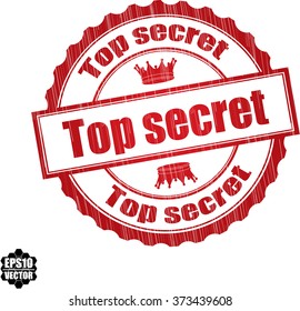 Top secret grunge rubber stamp, vector illustration