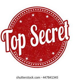 Top secret grunge rubber stamp on white background, vector illustration